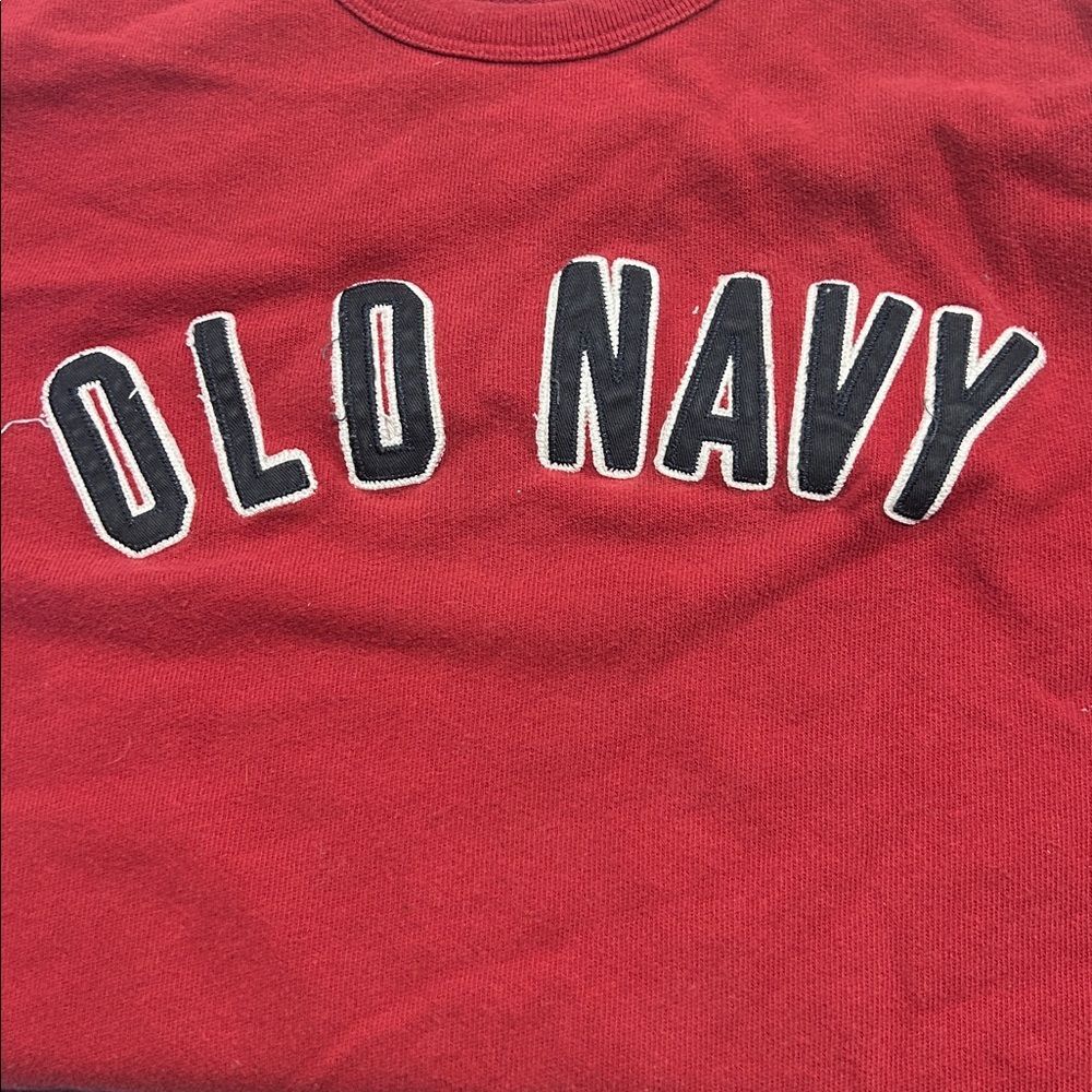 Vintage Y2K Old Navy Crimson Embroidered Letters Long Sleeve Tee Small - Picture 6 of 8